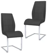 vidaXL Eetkamerstoelen 2 st kunstleer grijs