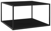 vidaXL Salontafel met zwart glas 90x90x50 cm zwart