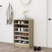 vidaXL Schoenenkast 60x35x92 cm spaanplaat wit en sonoma eikenkleurig