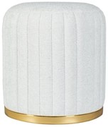 Cozy White Wollen Hocker