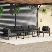 vidaXL 7-delige Loungeset met kussens aluminium antracietkleurig