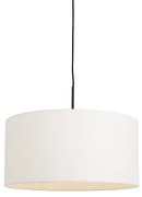 Stoffen Eettafel / Eetkamer Moderne hanglamp zwart met witte kap 50 cm - Combi 1 Modern E27 rond Binnenverlichting Lamp