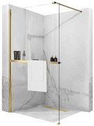Rea Aero Gold N 90 Walk In douchewand met plank en Evo hanger