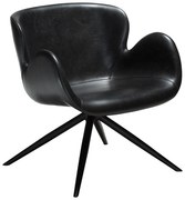 Dan-Form Gaia Draaibare Design Lounge Stoel Zwart Kunstleer