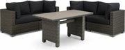 Dining Loungeset 4 personen Wicker Taupe  Garden Collections Toronto/Lusso