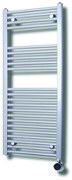 Sanicare elektrische design radiator 45x112cm zilvergrijs met thermostaat rechts zwart