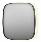 INK SP30 spiegel - 80x4x80cm contour in stalen kader incl indir LED - verwarming - color changing - dimbaar en schakelaar - geborsteld metal black 8409725