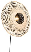 Oosterse wandlamp bamboe 35 cm met stekker - Rina