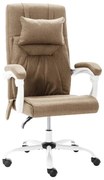 vidaXL Kantoormassagestoel stof taupe