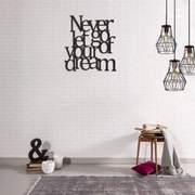 Homemania Wanddecoratie Words 65x70 cm staal zwart