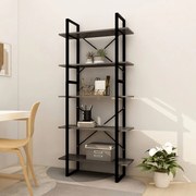 vidaXL Boekenkast met 5 schappen 80x30x175 cm grenenhout grijs