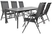 Kettler Legato/Edge verstelbare aluminium tuinset voor 6 personen 220x95 cm. - Antraciet