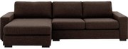 Goossens Hoekbank Lucca Met Chaise Longue bruin, stof, 2,5-zits, stijlvol landelijk met chaise longue links