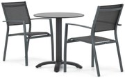 Tuinset Ronde Tuintafel 2 personen 70 cm Aluminium/textileen Grijs  Lifestyle Garden Furniture Sella/Talao