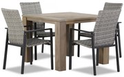 Tuinset 4 personen 100 cm Wicker Grijs Lifestyle Garden Furniture Upton/Brighton