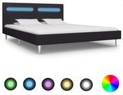 vidaXL Bedframe met LED stof zwart 160x200 cm