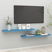 vidaXL Wandschappen zwevend 2 st 120x23,5x3,8 cm MDF blauw