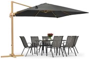 Siena 3x3m houtachtige tuinparasol met antraciet hoes Garden Point