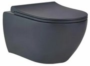 GO by Van Marcke wandtoilet - 53x36x35cm - met softclose & quickrelease zitting - porselein mat antraciet