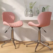 vidaXL Eetkamerstoelen draaibaar 2 st fluweel roze