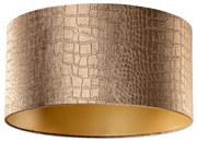 Velours lampenkap krokodil dessin met gouden binnenkant 50/50/25 Klassiek / Antiek rond