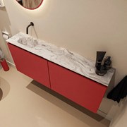 Mondiaz Ture DLux toiletmeubel 120cm fire met wastafel glace links zonder kraangat