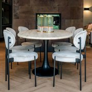 Richmond Interiors Hampton Ovale Eettafel Beige Travertin - 230 X 100cm.