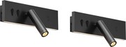 Set van 2 moderne wandlampen zwart verstelbaar met USB-C incl. LED - Modric