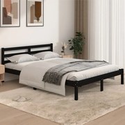 vidaXL Bedframe massief grenenhout zwart 140x190 cm