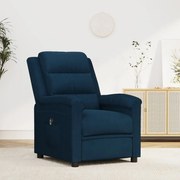 vidaXL Fauteuil verstelbaar elektrisch fluweel blauw