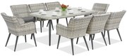Exclusieve dining tuinset van kunststof rotan Córdoba voor 8 personen Garden Point wit