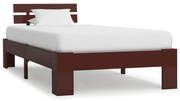 vidaXL Bedframe massief grenenhout donkerbruin 100x200 cm