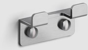 Clou Fold handdoekhaak dubbel 6,6x2,5x3,7cm geborsteld RVS