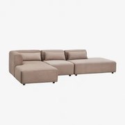 Modulaire 3-delige Bank Met Linker Chaise Longue En Divan Fogler Corduroy Kameelbruin - Sklum