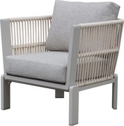 Veneto lounge tuinstoel latte zand aluminium rope