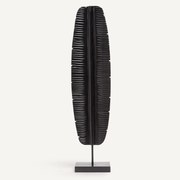 Decoratief element op sokkel, gebrand teakhout, Tawi