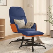 vidaXL Relaxstoel met voetenbank stof blauw