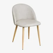 Pakket Van 2 Kana Eetkamerstoelen Met Kunstlederen Bekleding Grijs – Taupe – Koel & Natuurlijk Hout - Sklum