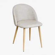 Set Van 2 Eetkamerstoelen Bekleed Met Kunstleer Kana Grijs – Taupe – Koel & Natuurlijk Hout - Sklum