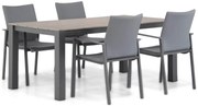 Tuinset 4 personen 180 cm Aluminium Grijs Lifestyle Garden Furniture Rome/Valley