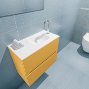 Mondiaz Ada 60cm toiletmeubel ocher met wastafel talc rechts 1 kraangat