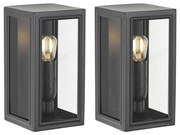 2x Spark Mini  Muurlamp Zwart met LED