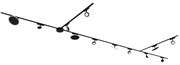 Railsysteem met 8 spots en 4 plafondlampen zwart 1-fase - Magnetic Lance Puk