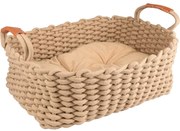 FLAMINGO Dierenmand met kussen Enya rechthoekig 45x32x18 cm beige