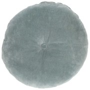 Velours kussen, bio-katoen, blauw, rond,Ø 40 cm