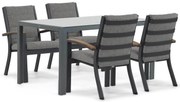 Tuinset 4 personen 150 cm Aluminium/teak Grijs Osmen Midura/Venustas