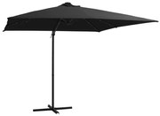 vidaXL Zweefparasol met LED-verlichting stalen paal 250x250 cm zwart