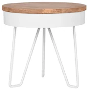 LABEL51 Hoektafel Saran 44x44x43 cm hout/wit
