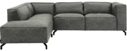 Goossens Bank Calvin grijs, micro leer, 2,5-zits, modern design met ligelement links