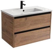 Sanicare Arda badkamermeubel 80cm arrano oak met keramische wastafel wit